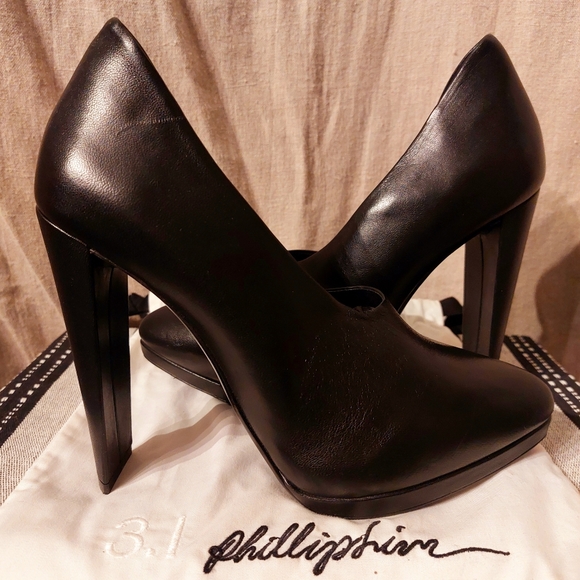 🔥Host Pick🔥3.1 Phillip Lim black leather stiletto platform pumps, EU40/9, EUC - Picture 5 of 14